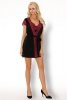 Szlafrok Kumiko LC 90428 Pink Rosses Collection Black Czarny LivCo Corsetti Fashion rozmiar - S/M